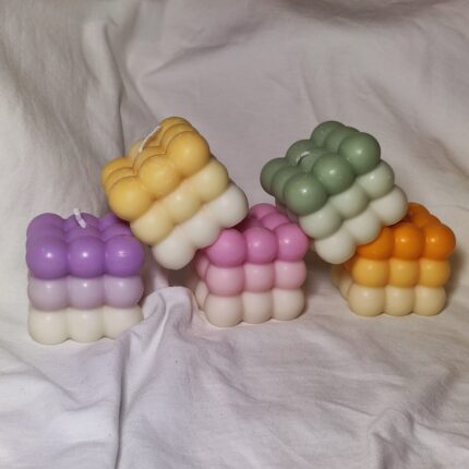Ombre Bubble Cube Candle | Soy Wax | Unscented