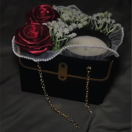 Scented Soy Wax Candle | Flower Gift Box | Black Handbag Style | Bundle Order